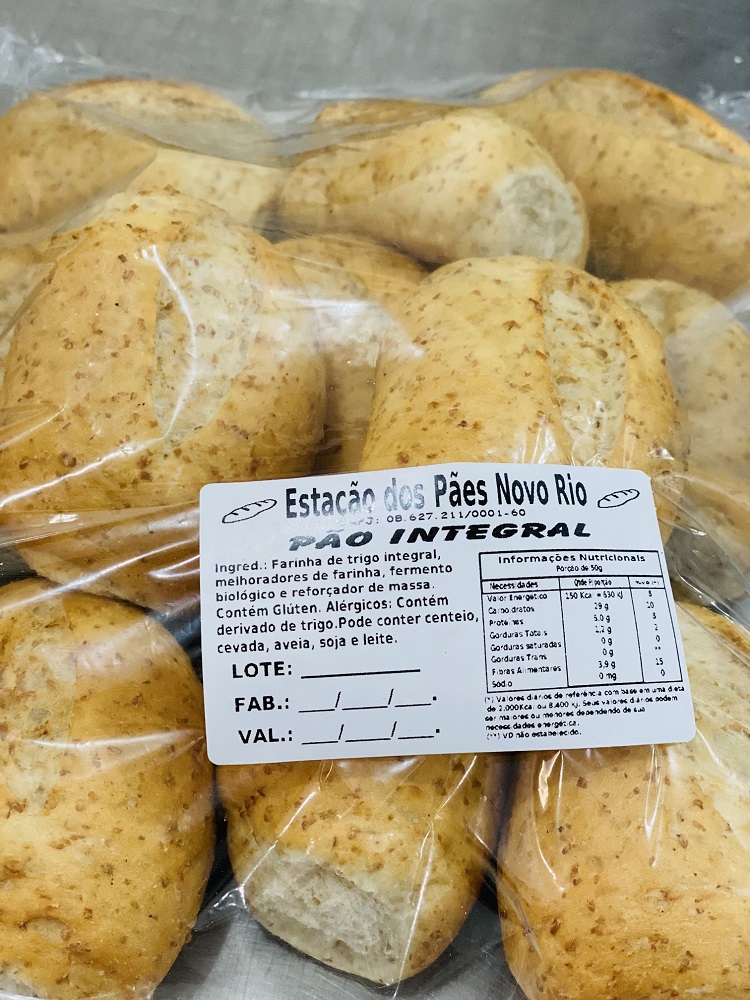 Mini Pão Francês Integral Congelado c/12un